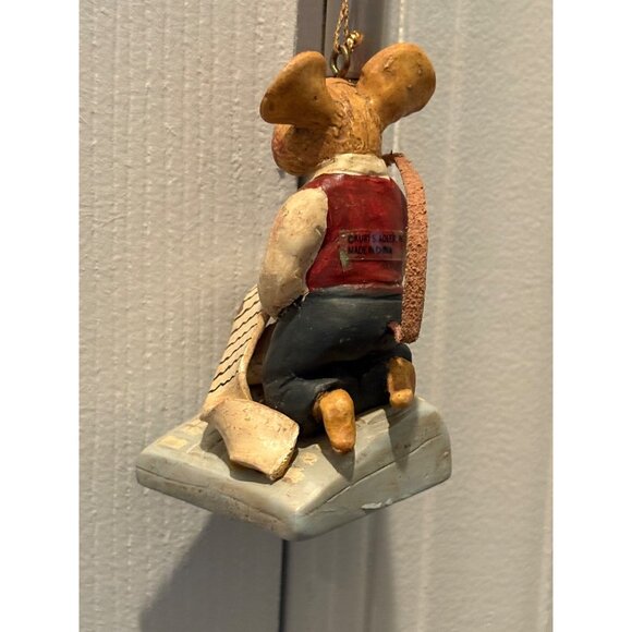 Kurt Adler Hole in the Wall Gang Mouse Accountant Ornament Adding Machine - Picture 4 of 4